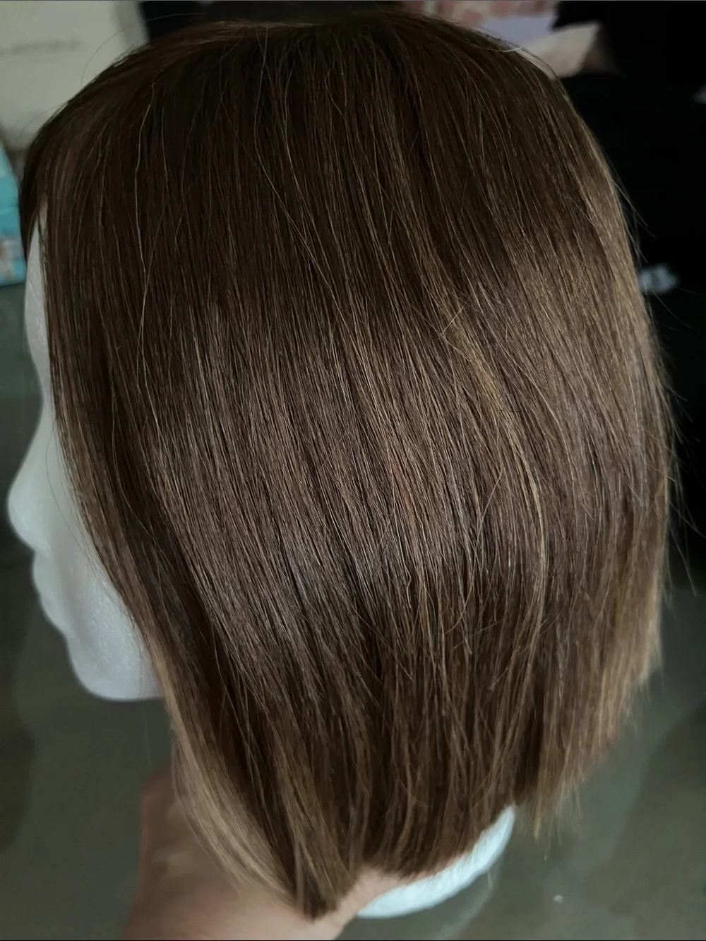 Chestnut Brown Short Layered Synthetic Wig